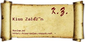 Kiss Zalán névjegykártya