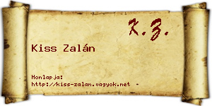 Kiss Zalán névjegykártya